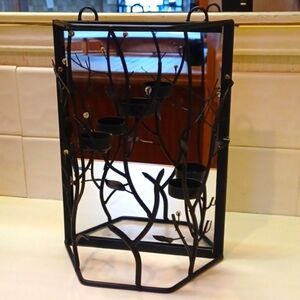 Pier One Home Rod Iron Mirrored 3Candle  Holder